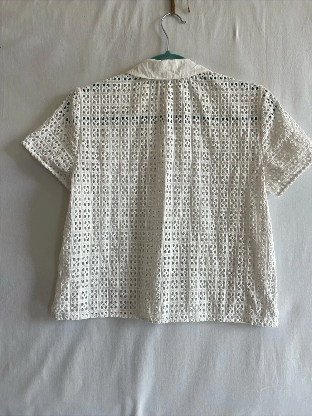 Free People White Crochet Eyelet Top
